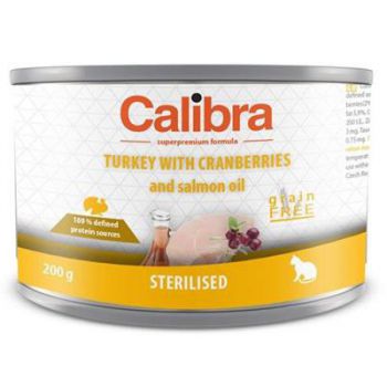  Calibra Sp Cans Cat Sterilised Turkey With Cranberries And Salmon Oil  200G 