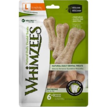  Whimzees Rice Bone Dental Dog Treat – Large (9pcs) 