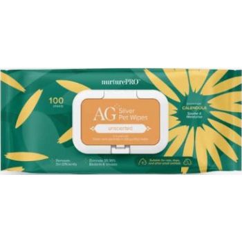  NurturePro AG+ Silver Pet Wet Wipes Unscented 100 Sheets 